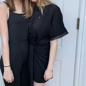 Black Princess Polly dress with front tie